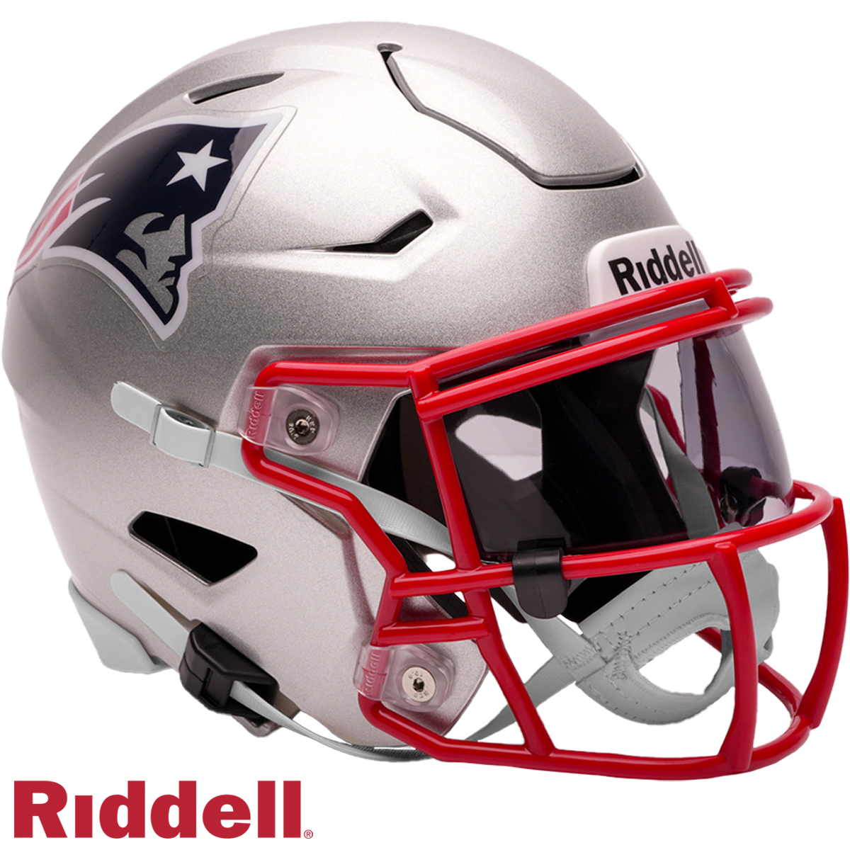 New England Patriots Riddell Speed Flex Mid-Size Helmet product image 1, provided for visual reference and product detail