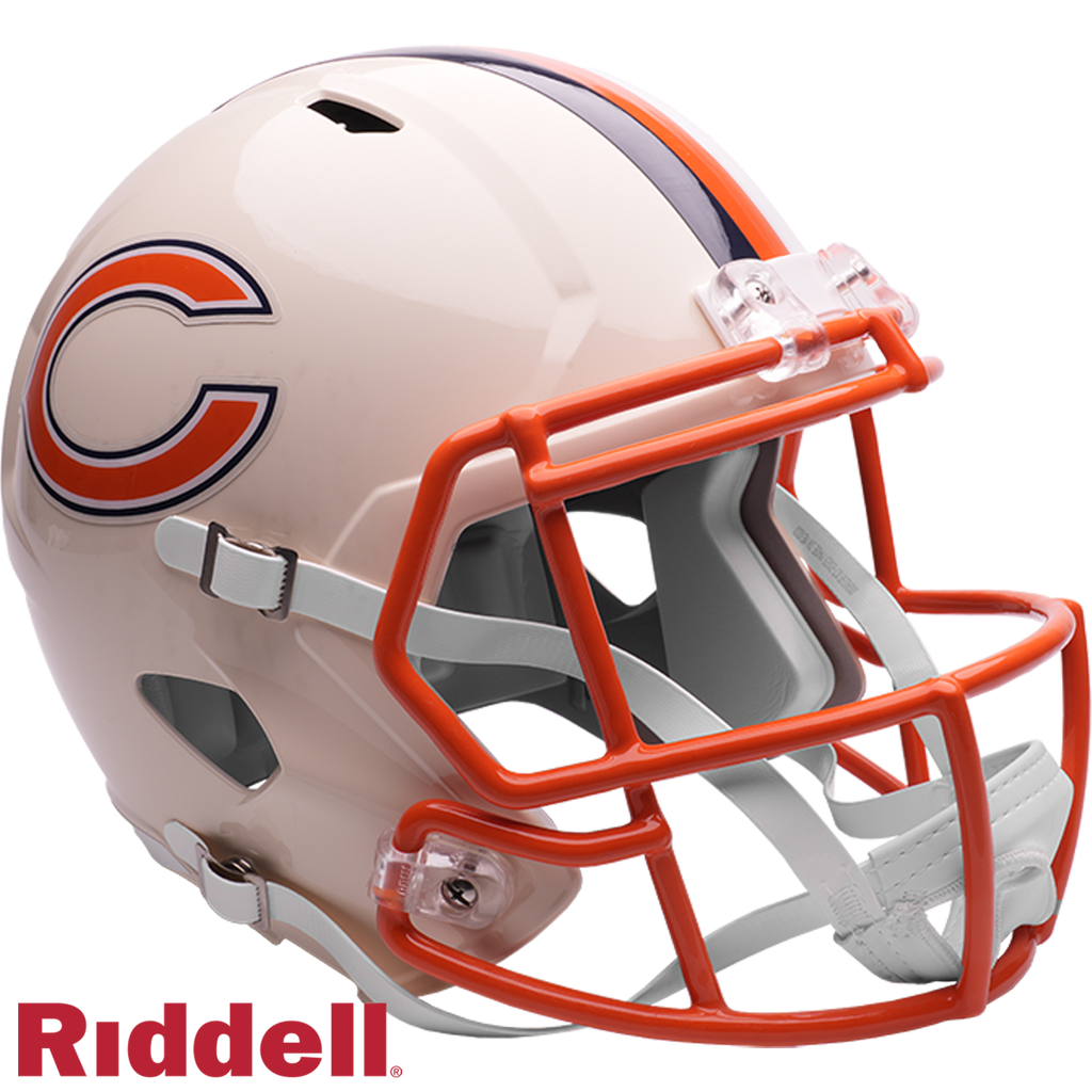 Chicago Bears Retro Speed Replica Full Size Helmet product image 2, provided for visual reference and product detail review