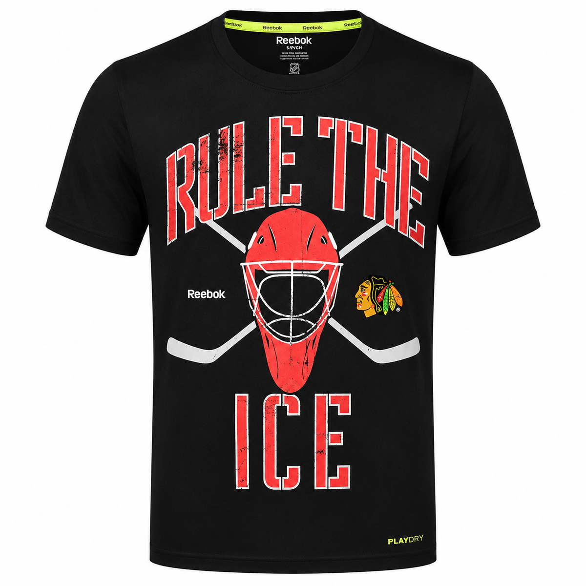 Chicago Blackhawks Youth Rule The Ice Performance T-Shirt product image 1, provided for visual reference and product detail