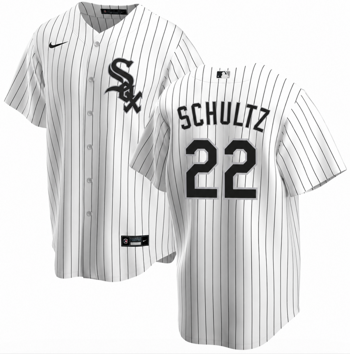 NIKE Men Noah Schultz Chicago White Sox White Home Replica Jersey With Premium Twill Lettering product image 1, provided for