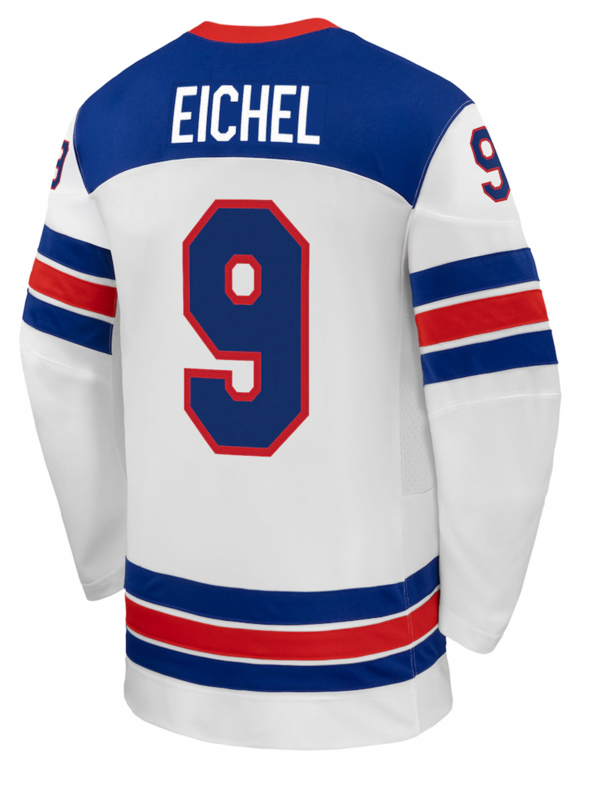 Team USA Hockey Nike Jack Eichel #9 White Replica Jersey for Men product image 2, provided for visual reference and product