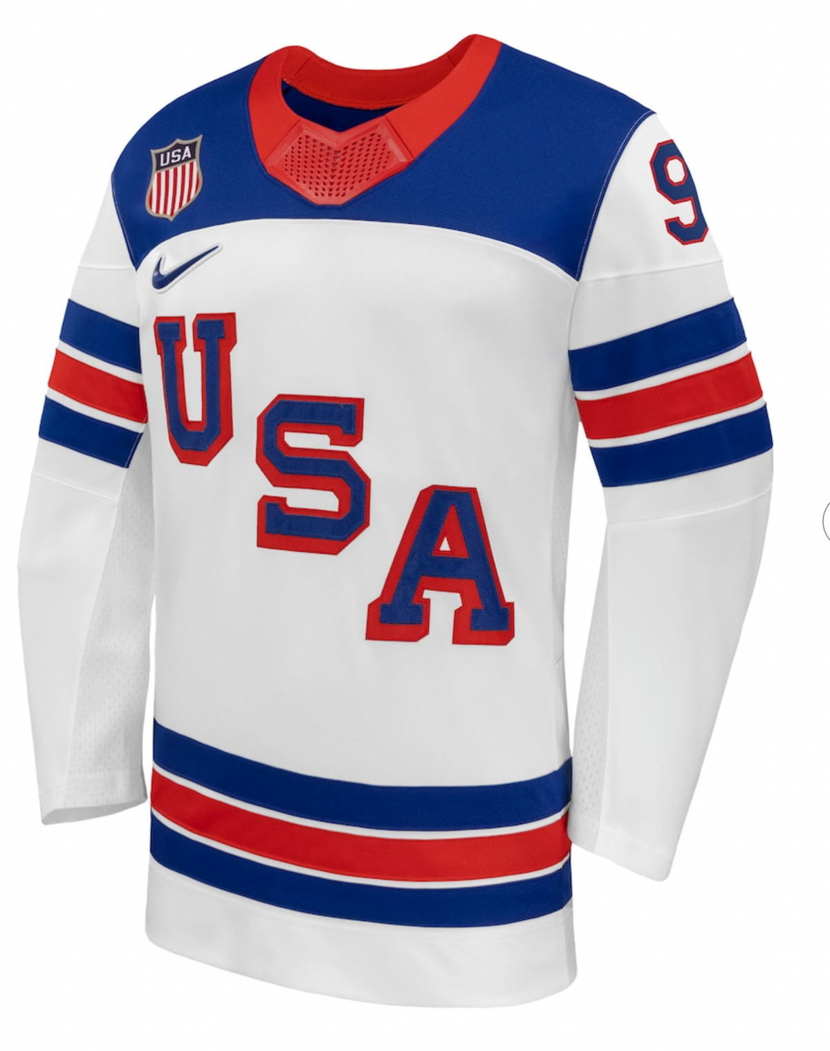 Team USA Hockey Nike Jack Eichel #9 White Replica Jersey for Men product image 3, provided for visual reference and product