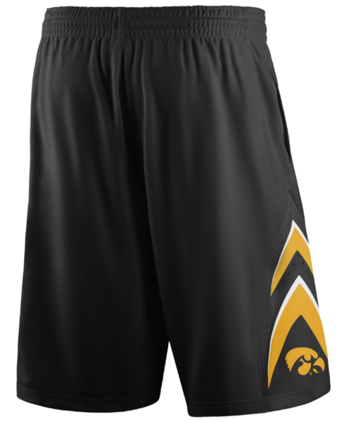Nike NCAA Iowa Hawkeyes Black On Court Replica Basketball Shorts product image 2, provided for visual reference and product