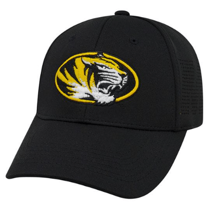 Missouri Tigers NCAA TOW "Rails" Black Stretch Fit Performance One Fit Hat product image 1, provided for visual reference