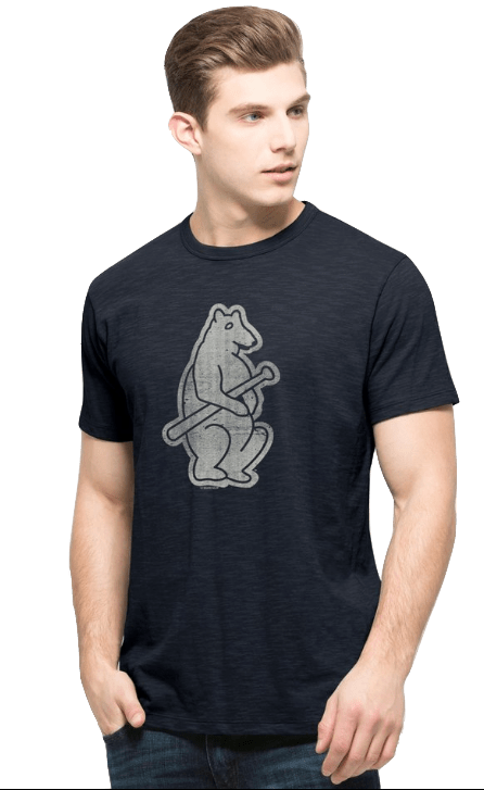 Chicago Cubs 47 Brand MLB Men Cooperstown Scrum Premium Navy T-Shirt product image 2, provided for visual reference and