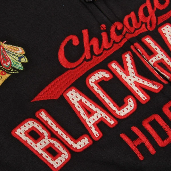 Chicago Blackhawks Black Full Zip Chicago Blackhawks Hoodie for Women product image 2, provided for visual reference and