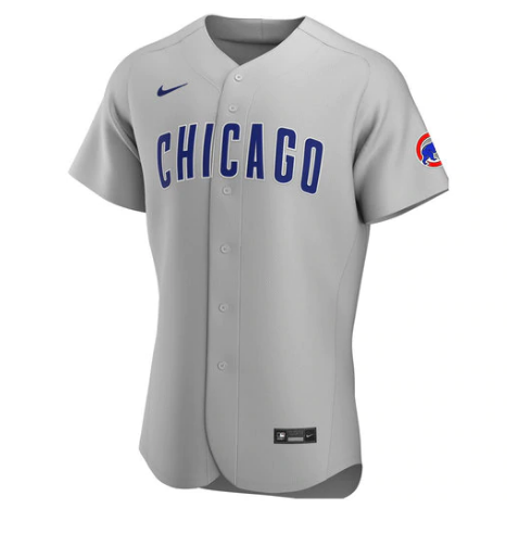 Chicago Cubs Gray Authentic Road Jersey by Nike product image 2, provided for visual reference and product detail review