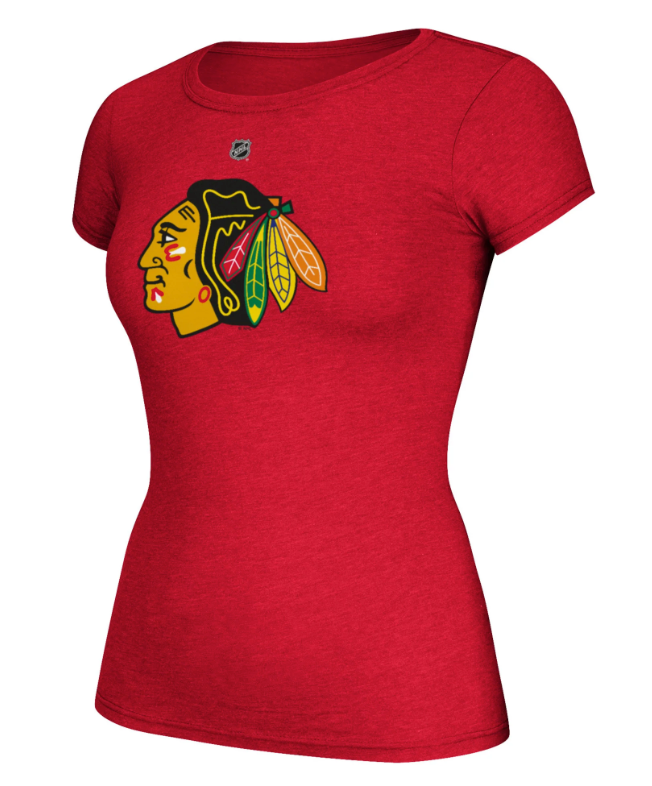Chicago Blackhawks Jonathan Toews Cap Sleeve Player Named T-Shirt for Women product image 2, provided for visual reference