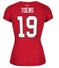 Chicago Blackhawks Jonathan Toews Cap Sleeve Player Named T-Shirt for Women product image 1, provided for visual reference