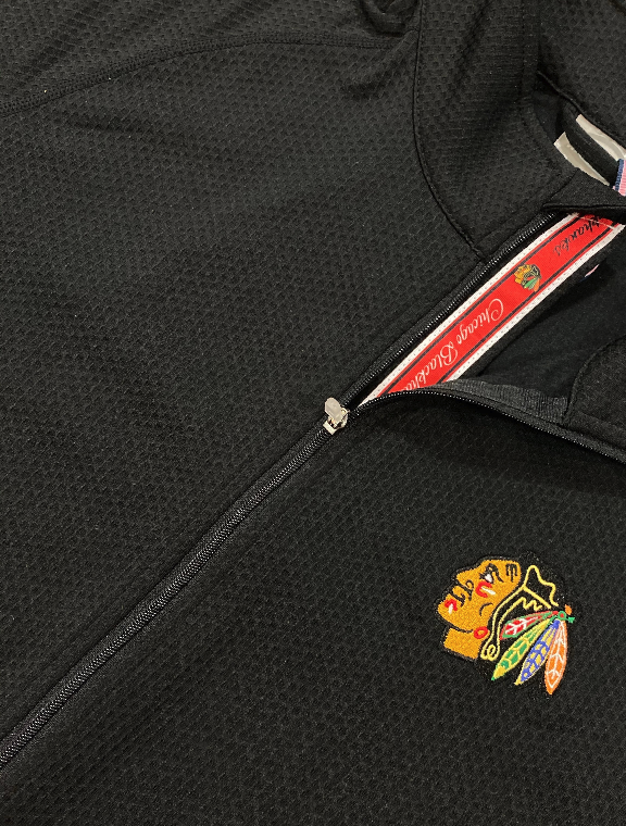 Chicago Blackhawks Full Zip Black Progression Team Script Crew Jacket for Women product image 2, provided for visual