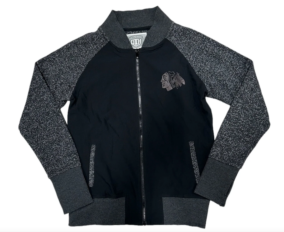 Chicago Blackhawks Mia Fleece Crewneck Full Zip Track Jacket for Women product image 1, provided for visual reference and
