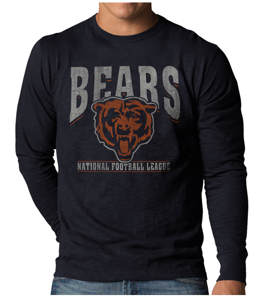 Chicago Bears NFL Script Fall Navy Scrum Long Sleeve T-Shirt for Men product image 1, provided for visual reference and