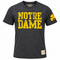 NCAA Notre Dame Fighting Irish Retro Brand Navy TriBlend T-Shirt for Men product image 1, provided for visual reference and