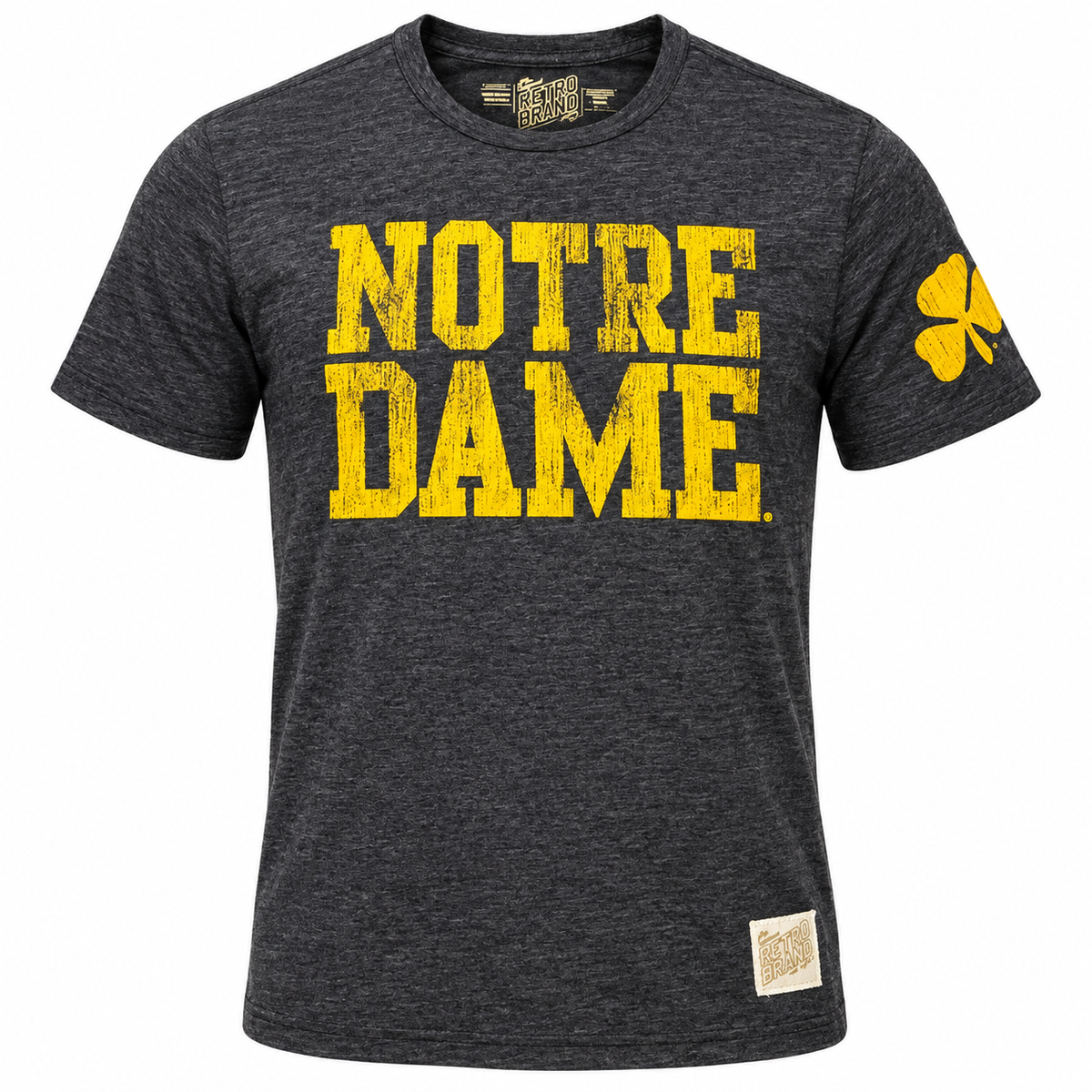 NCAA Notre Dame Fighting Irish Retro Brand Navy TriBlend T-Shirt for Men product image 1, provided for visual reference and