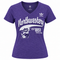 adidas Purple Northwestern Wildcats Fearless Tri-Blend V-Neck T-Shirt for Women product image 1, provided for visual