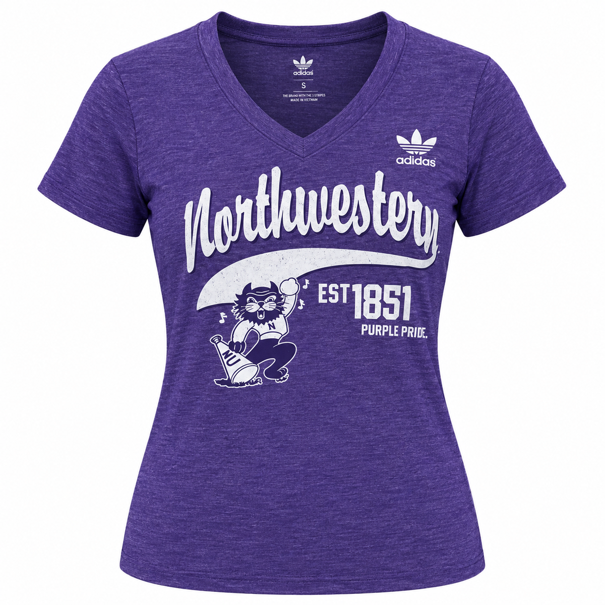 adidas Purple Northwestern Wildcats Fearless Tri-Blend V-Neck T-Shirt for Women product image 1, provided for visual