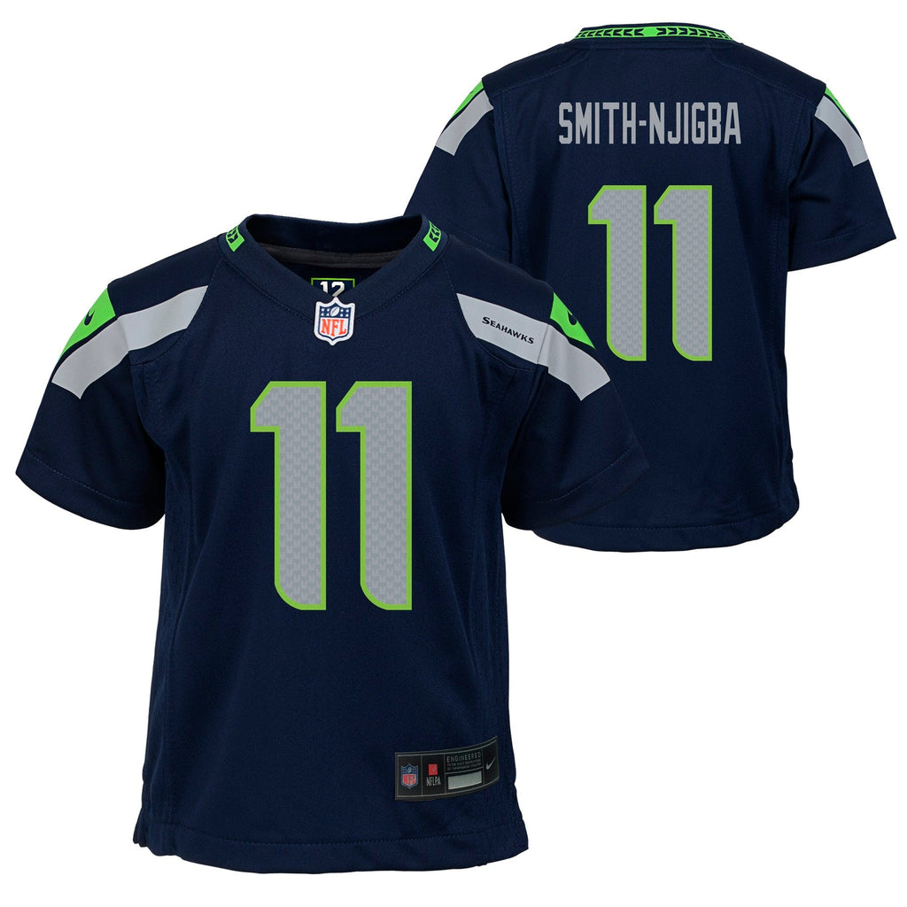 Kids Jaxon Smith-Njigba Seattle Seahawks Nike Navy Child Game Jersey product image 1, provided for visual reference and