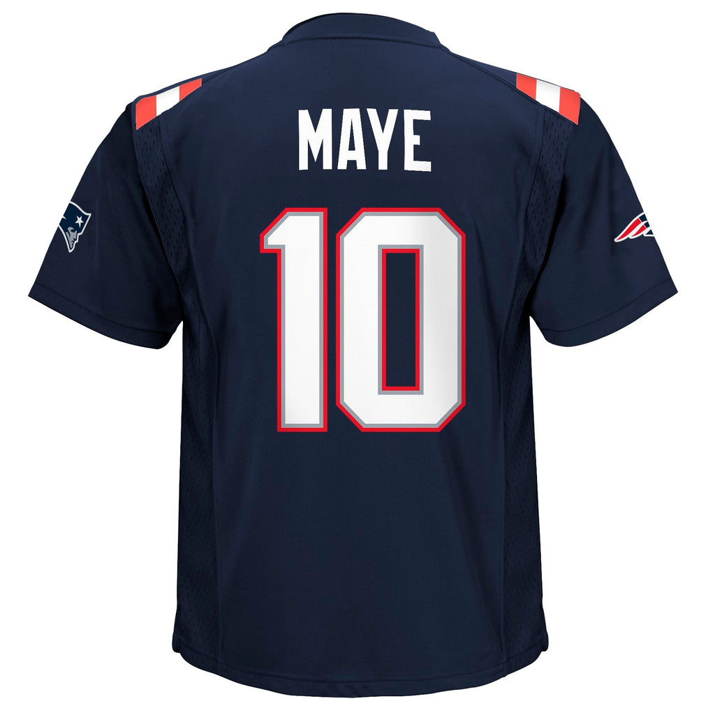 Preschool Drake Maye New England Patriots Navy Child Nike Game Jersey product image 2, provided for visual reference and