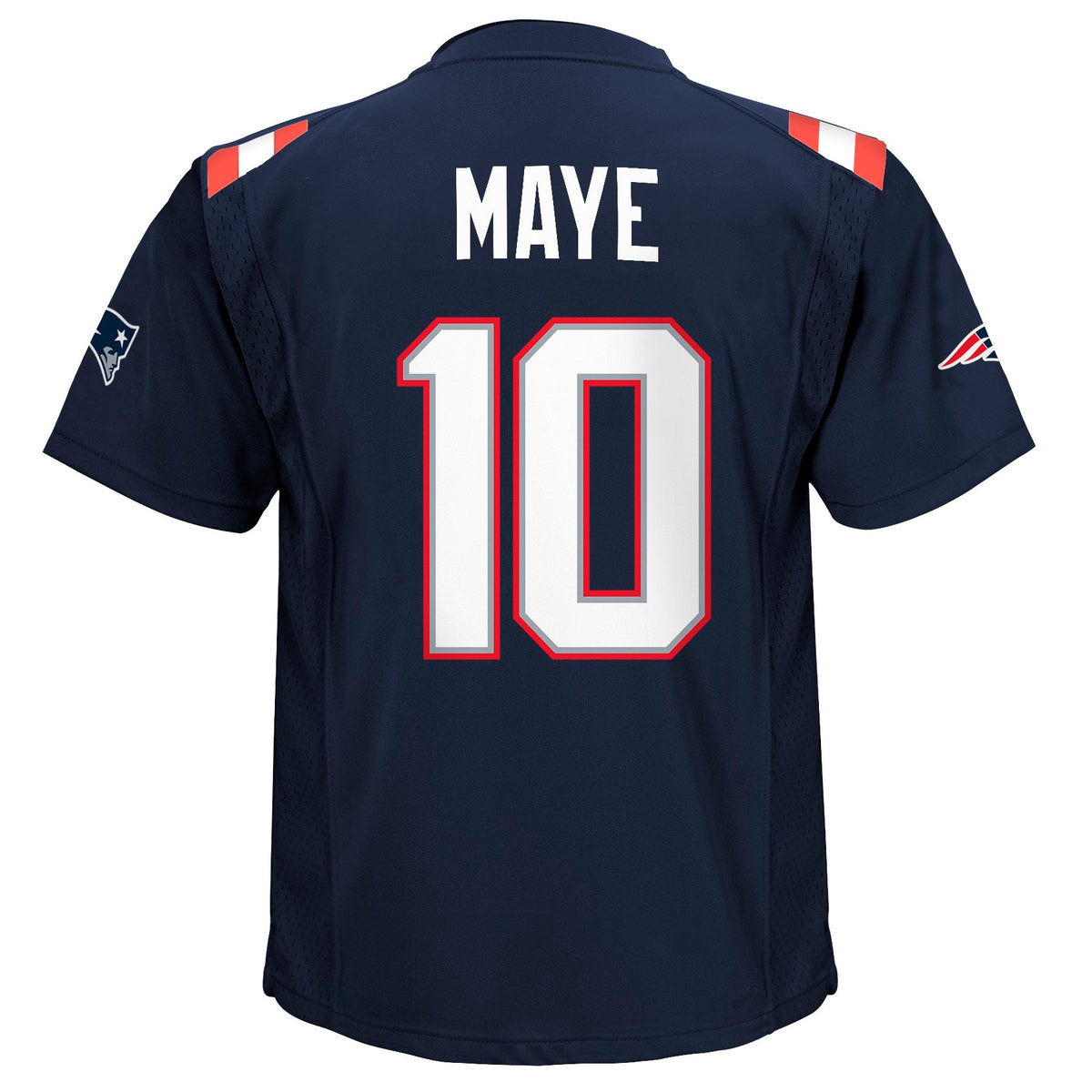 Preschool Drake Maye New England Patriots Navy Child Nike Game Jersey product image 2, provided for visual reference and