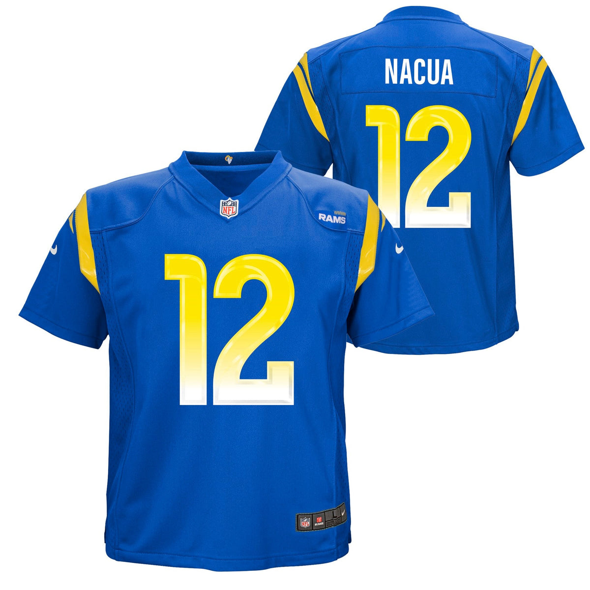 Kids Los Angeles Rams Puka Nacua Nike Royal Blue Child Game Jersey product image 1, provided for visual reference and