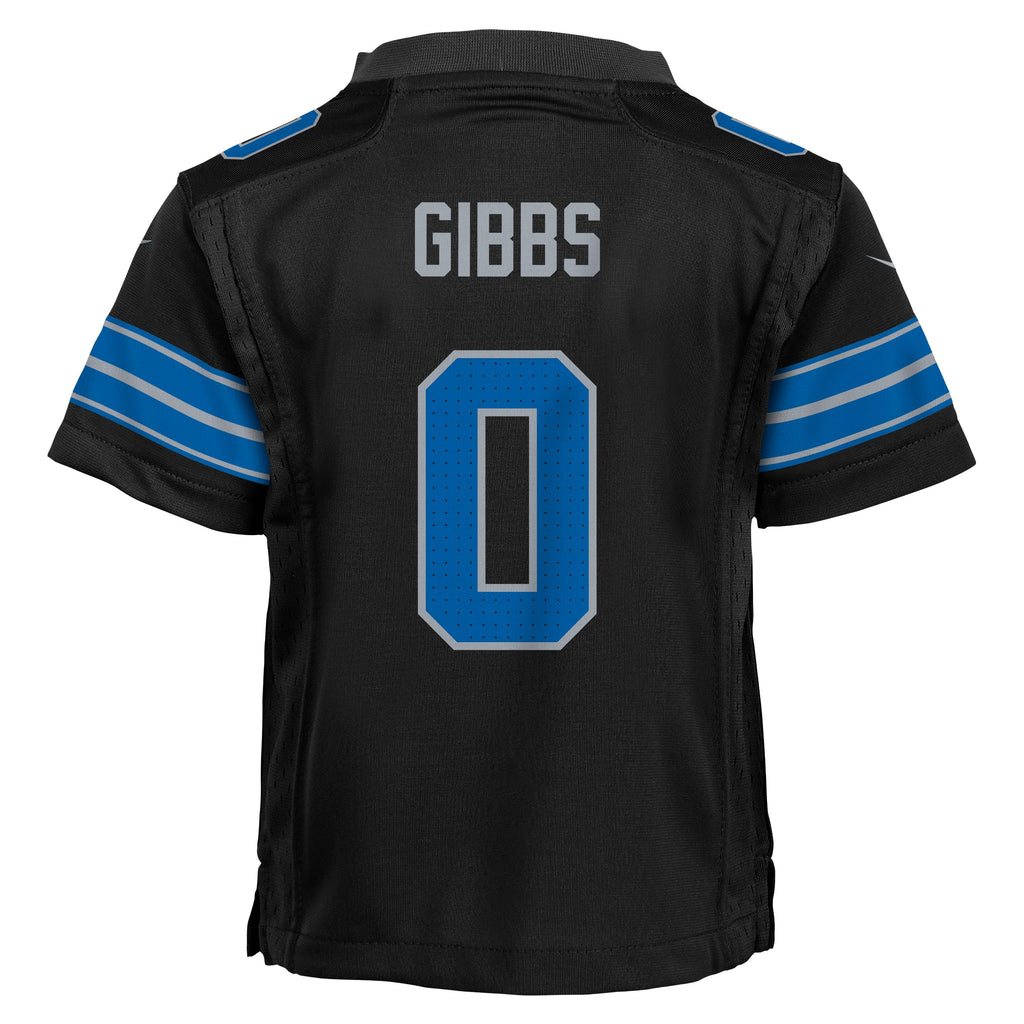 Kids Detroit Lions Jahmyr Gibbs Nike Black Alternate Child Game Jersey product image 3, provided for visual reference and