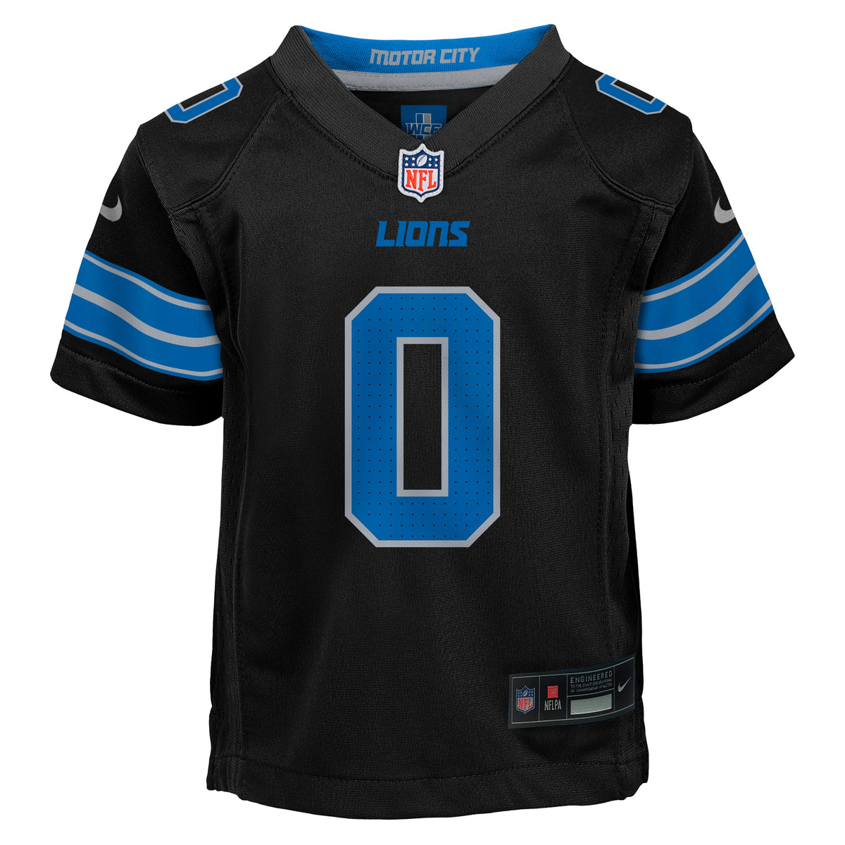 Kids Detroit Lions Jahmyr Gibbs Nike Black Alternate Child Game Jersey product image 2, provided for visual reference and