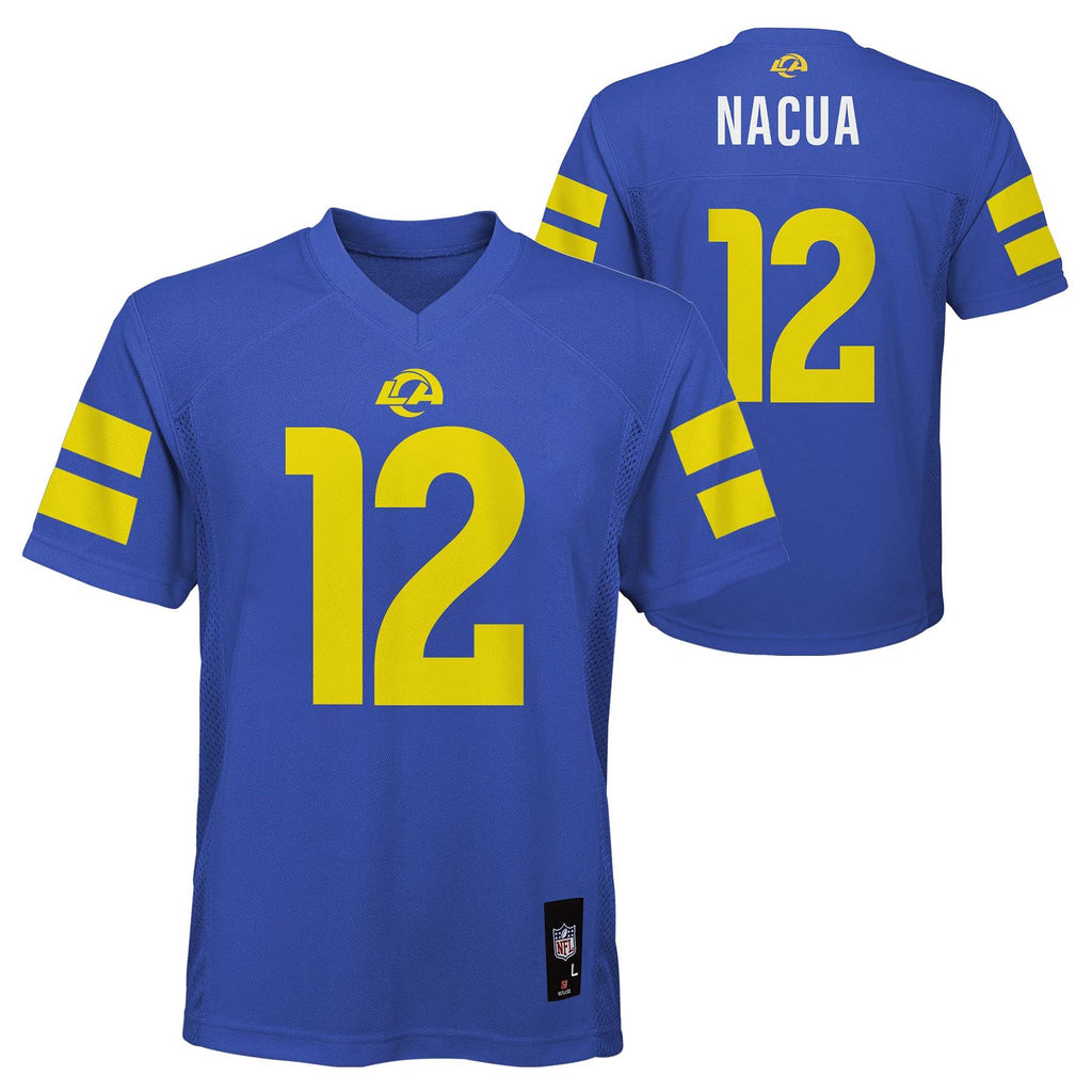 Youth Los Angeles Rams Puka Nacua Royal Blue Mid-Tier Player Jersey product image 1, provided for visual reference and
