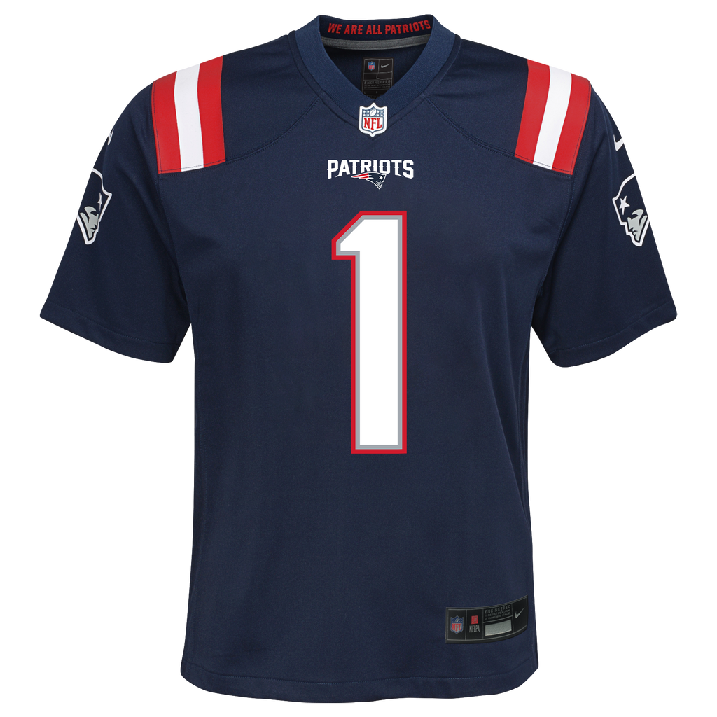 Youth AJ Brown New England Patriots Nike Navy Game Jersey product image 3, provided for visual reference and product detail