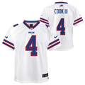 Youth Buffalo Bills James Cook Nike White Game Jersey product image 1, provided for visual reference and product detail