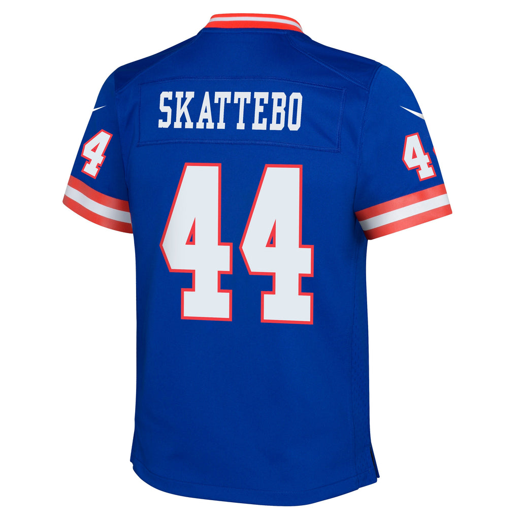 Youth Cam Skattebo New York Giants Alternate Royal Blue Nike Game Jersey product image 3, provided for visual reference and
