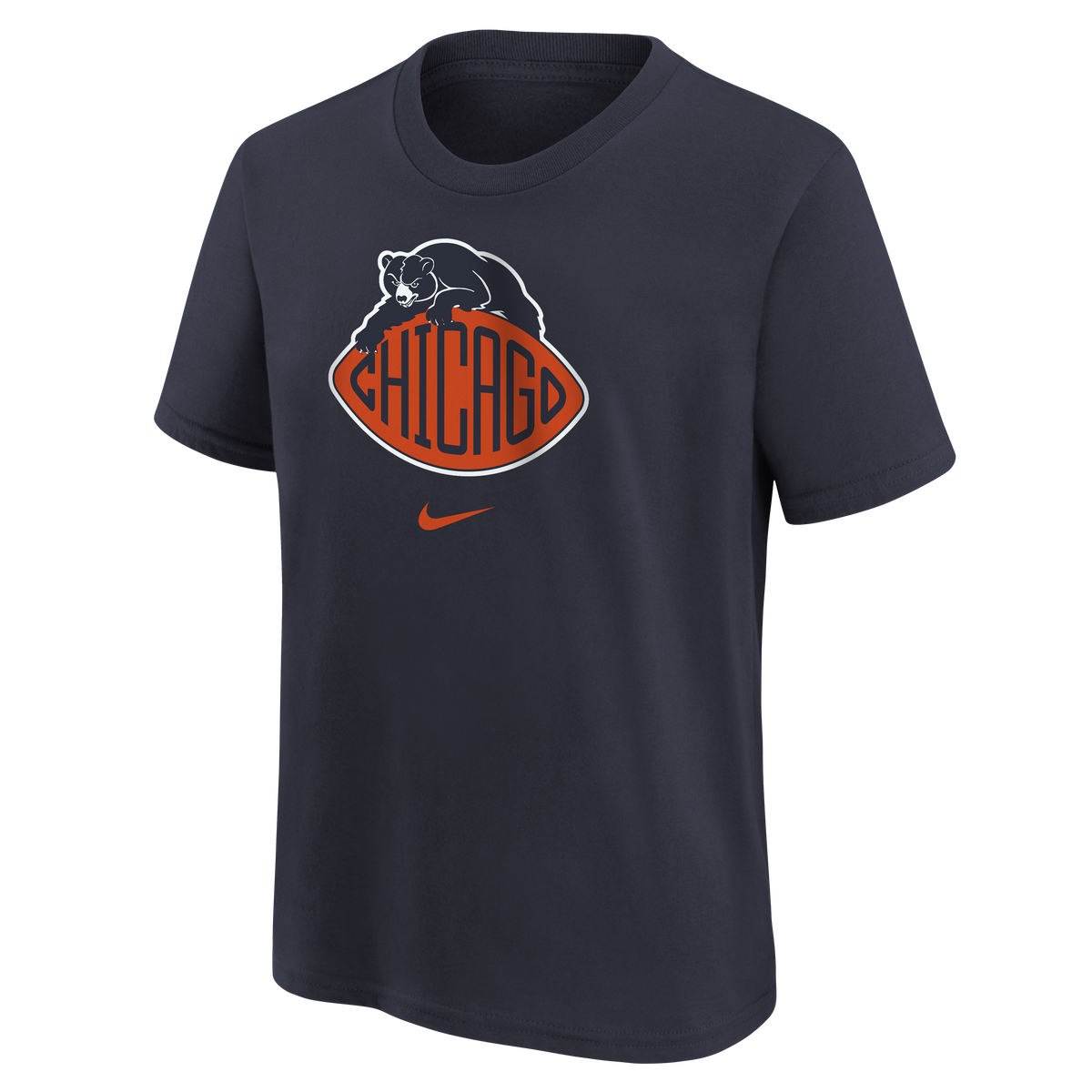 Child Chicago Bears Rivalry Logo Arched Football Navy T-Shirt product image 2, provided for visual reference and product