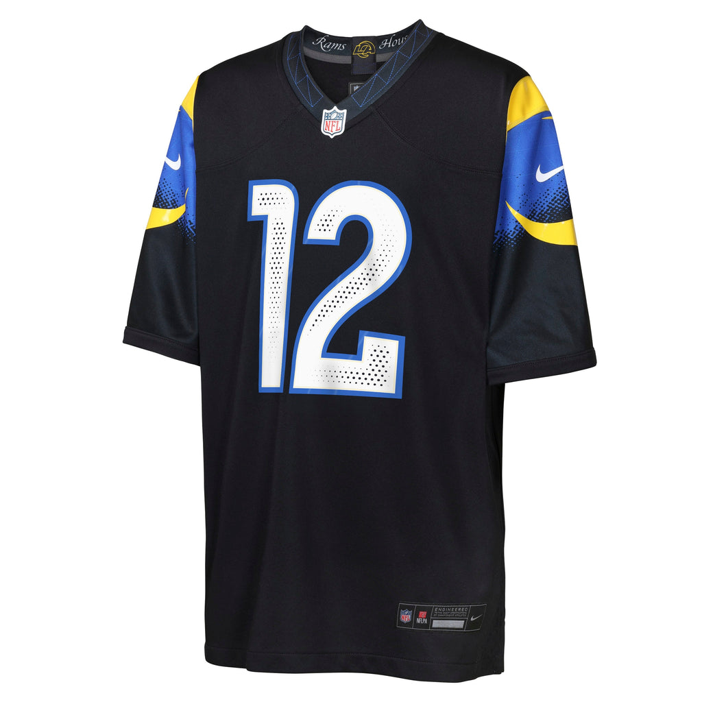 Youth Los Angeles Rams Puka Nacua #12 Black Rivalries Collection Nike Game Jersey product image 3, provided for visual