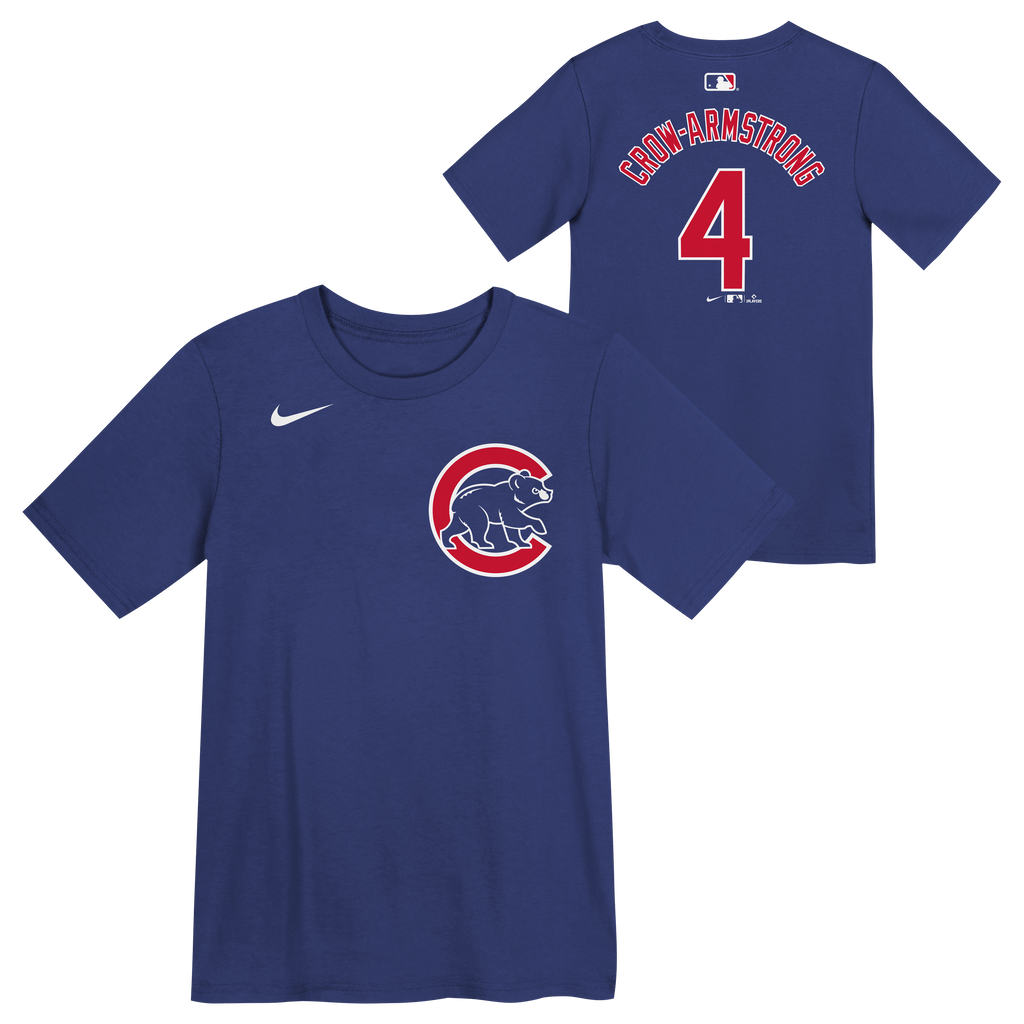 Child Chicago Cubs Pete Crow-Armstrong Royal Blue Nike Name And Number T-Shirt-Batterman product image 1, provided for