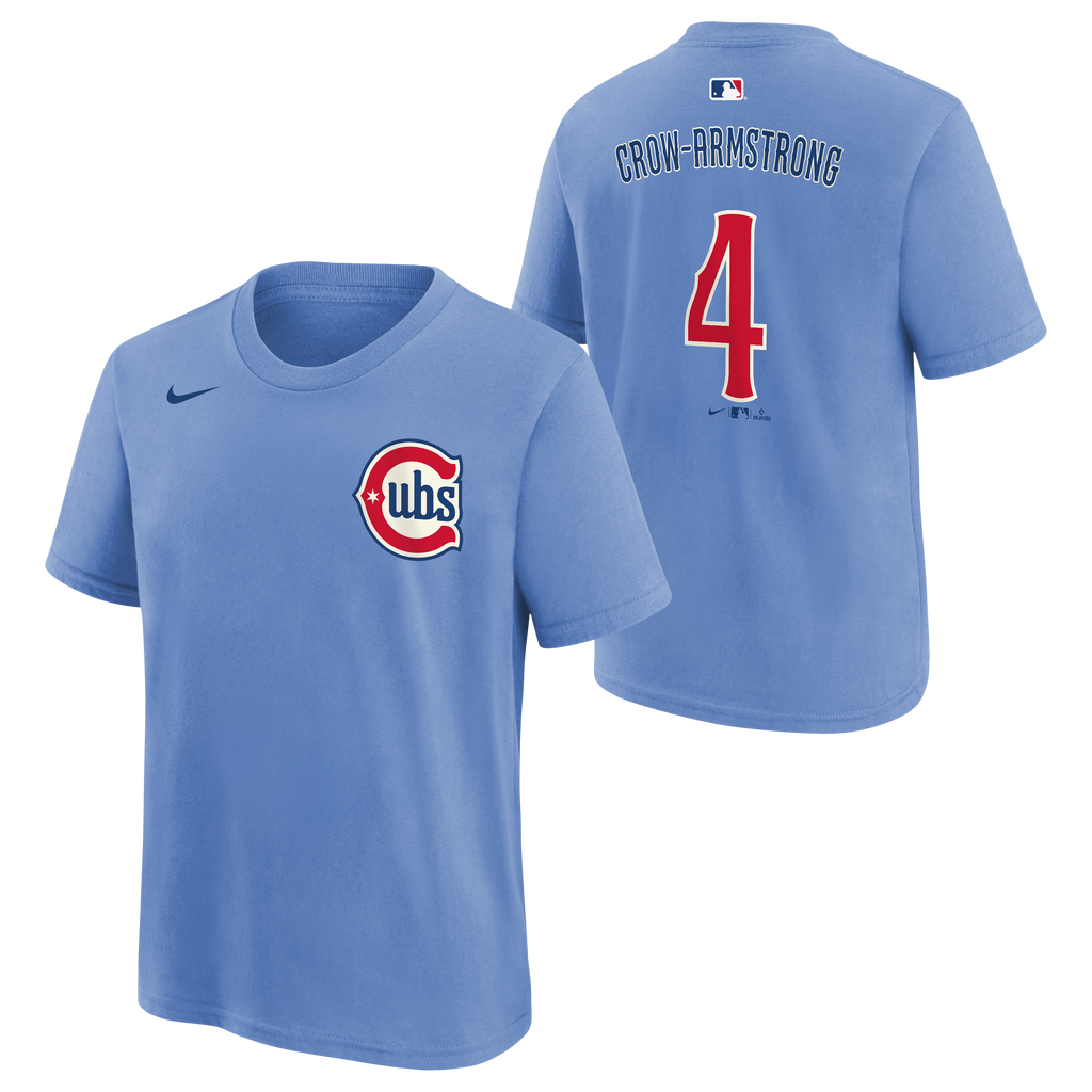 Youth Chicago Cubs Pete Crow-Armstrong Blues 2nd Alternate Nike Name And Number T-Shirt-Batterman product image 1, provided