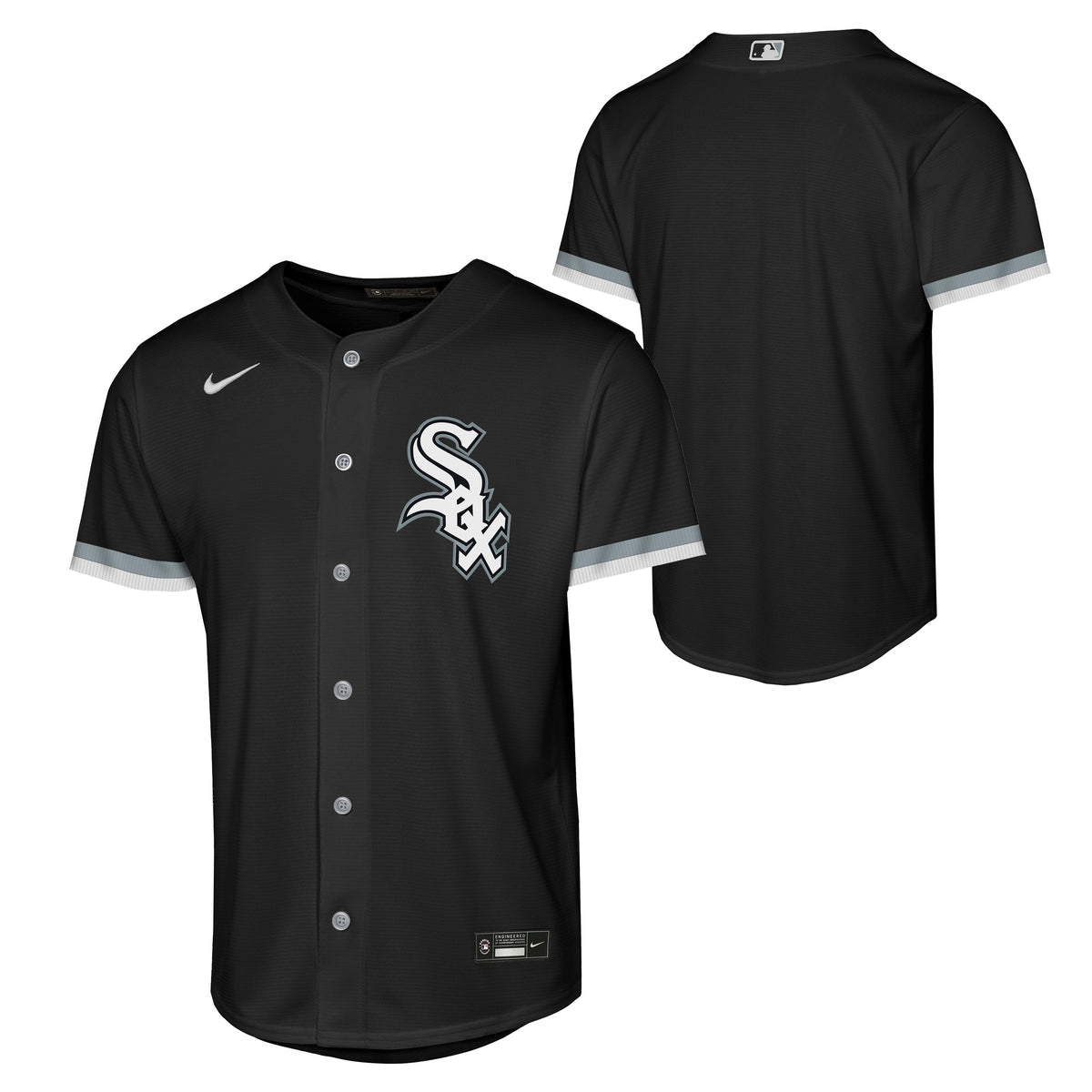 Youth Chicago White Sox Nike Black Alt Baseline Replica Jersey product image 1, provided for visual reference and product