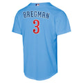 Youth Chicago Cubs Alex Bregman Alternate 2 NIKE Baseline Powder Blue Replica Jersey product image 1, provided for visual