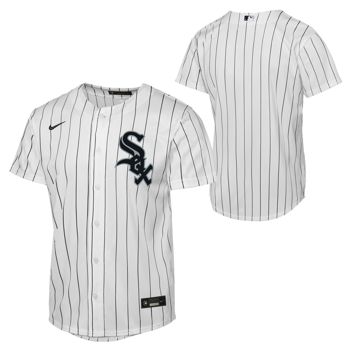 Youth Chicago White Sox Nike White Home Baseline Replica Team Jersey product image 1, provided for visual reference and