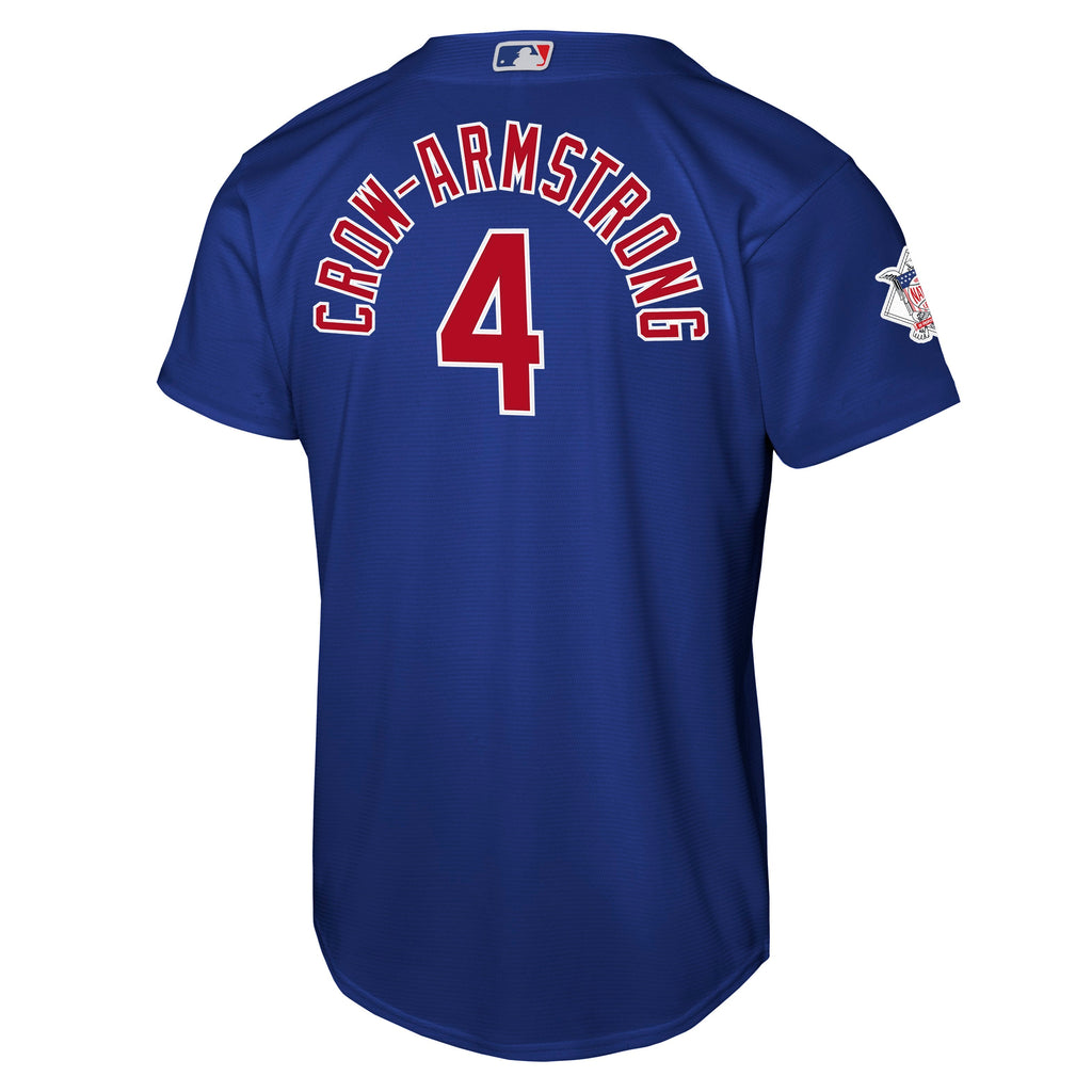 NIKE Youth Chicago Cubs Pete Crow-Armstrong Royal Blue Alternate Stadium Replica Jersey product image 3, provided for visual
