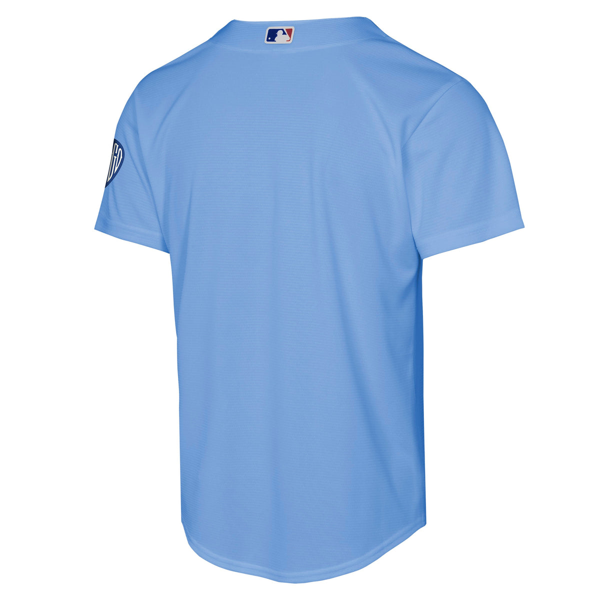 Youth Chicago Cubs Baby Blue Blues Alternate 2 Nike Home Run Replica Jersey product image 3, provided for visual reference
