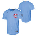 Youth Chicago Cubs Baby Blue Blues Alternate 2 Nike Home Run Replica Jersey product image 1, provided for visual reference