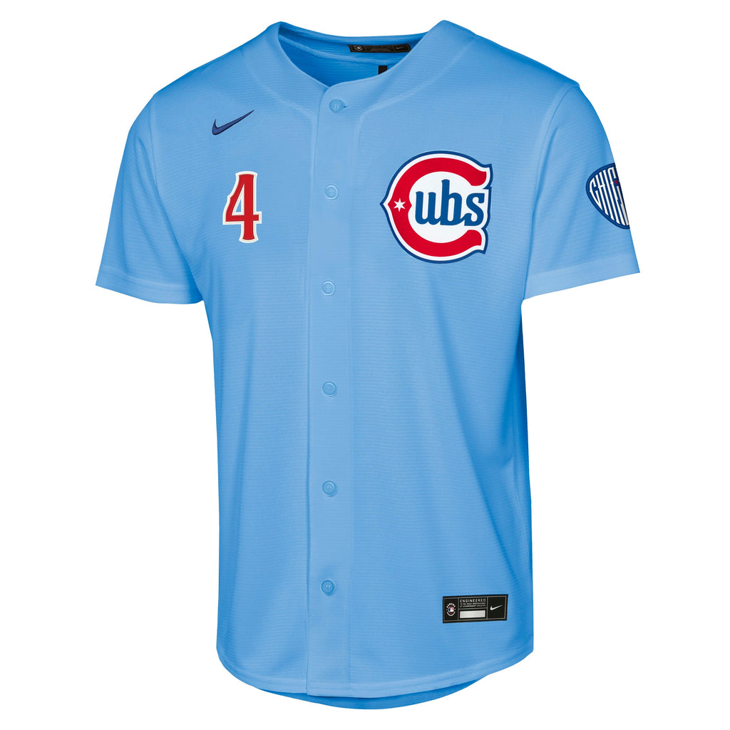 NIKE Youth Chicago Cubs Pete Crow-Armstrong Light Blue Alt. 2 Stadium Replica Jersey product image 2, provided for visual