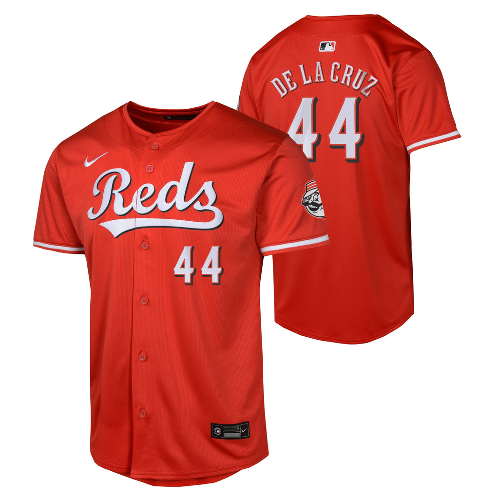Youth Elly De La Cruz Cincinnati Reds NIKE Red Alternate Home Run Replica Jersey product image 1, provided for visual