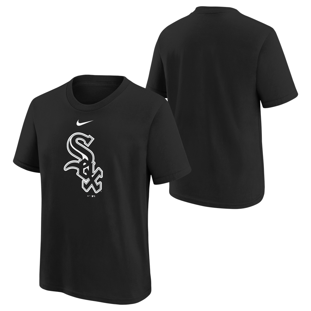 Youth Black Chicago White Sox Logo Primary Nike Team T-Shirt product image 1, provided for visual reference and product