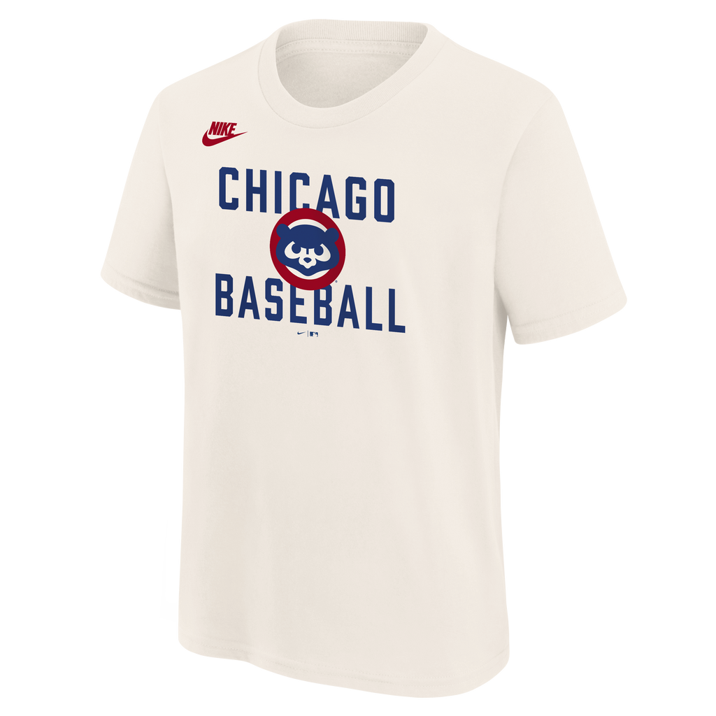 Chicago Cubs Youth Nike Retro Logo Ivory T-Shirt product image 2, provided for visual reference and product detail review