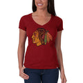 Chicago Blackhawks Red '47 Brand V-Neck Scrum T-Shirt for Women product image 1, provided for visual reference and product