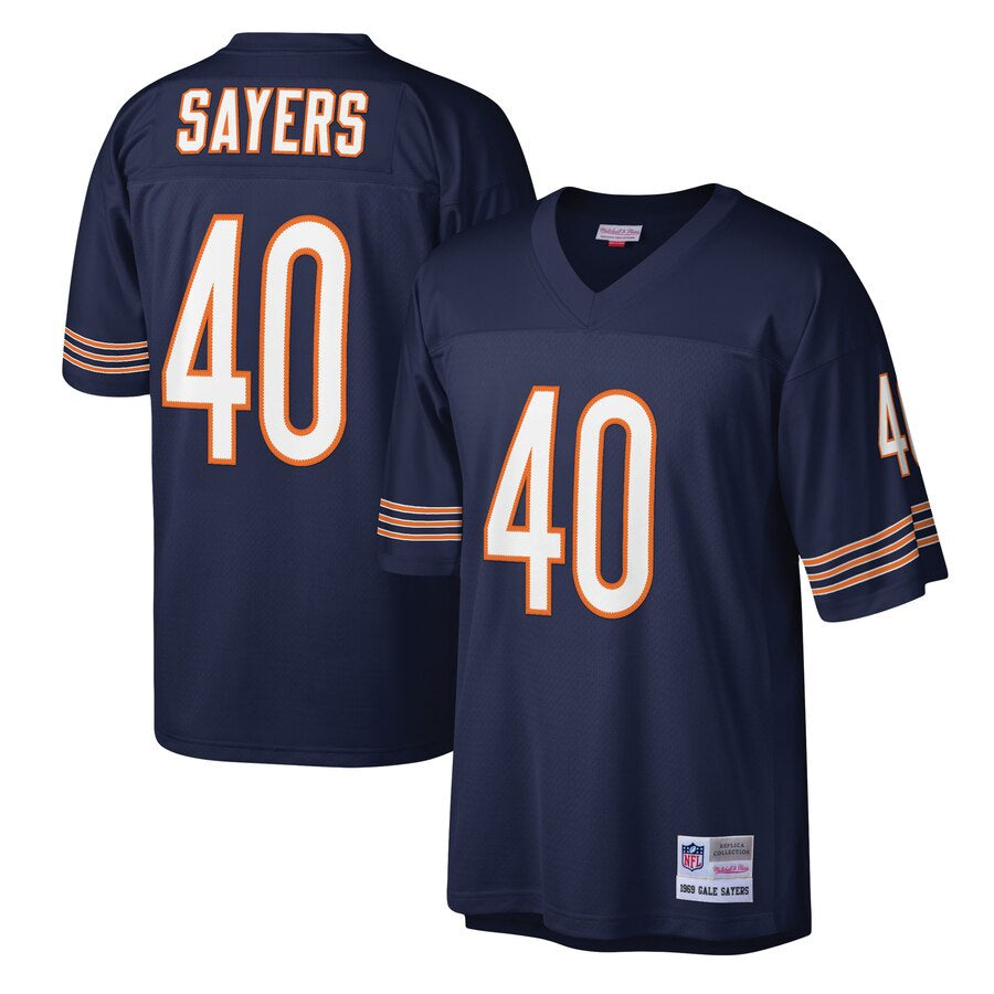 Mens Chicago Bears Gale Sayers Mitchell & Ness Navy 1969 Legacy Replica Jersey product image 1, provided for visual