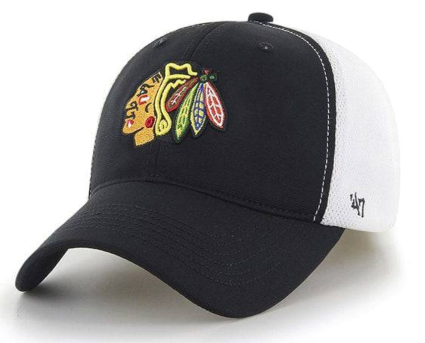 Chicago Blackhawks Draft Day Closer Black 47 Brand Stretch Fit Hat product image 1, provided for visual reference and