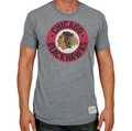 Chicago Blackhawks Retro Brand Gray Circle Logo T-Shirt for Men product image 1, provided for visual reference and product