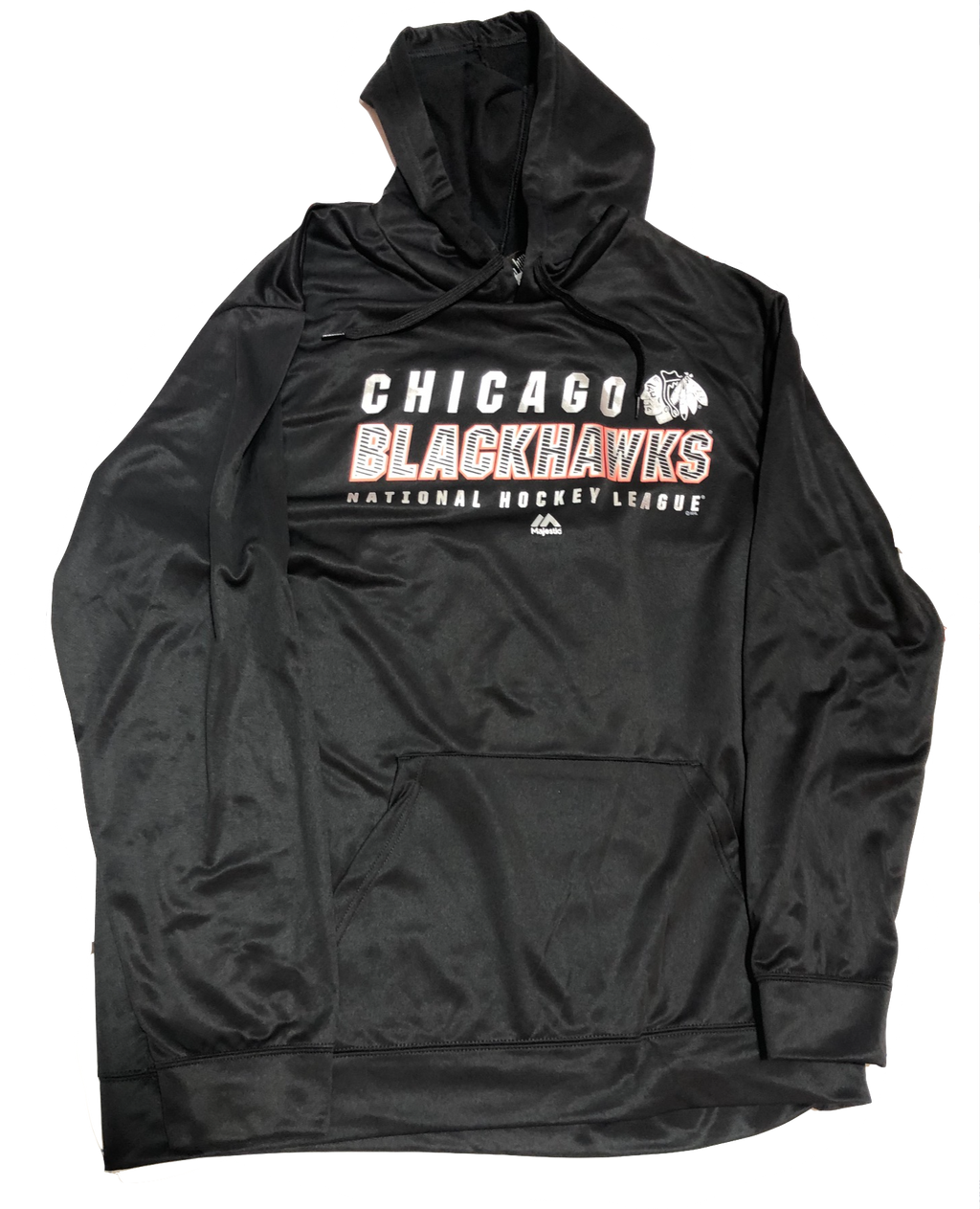 Chicago Blackhawks Adult All Time Save Fleece Hooded Sweatshirt By Majestic product image 2, provided for visual reference