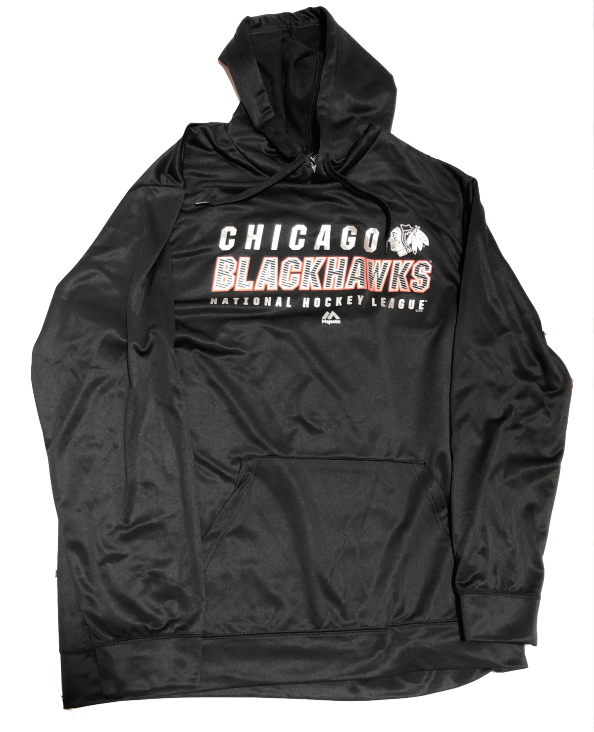 Chicago Blackhawks Adult All Time Save Fleece Hooded Sweatshirt By Majestic product image 2, provided for visual reference